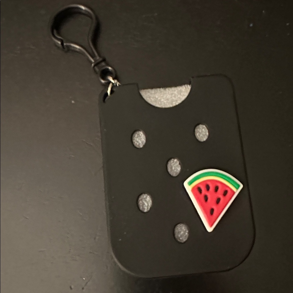 Bpure Black Hand Sanitizer Charm Case with Watermelon 🍉 Charm Accent